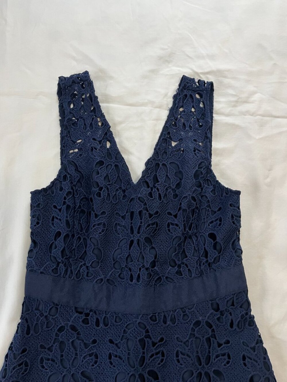 Banana Republic Navy Blue Lace Tank A-line Dress - Picture 3 of 5